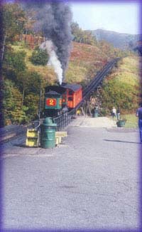 the Cog Railroad up Mt Washington 